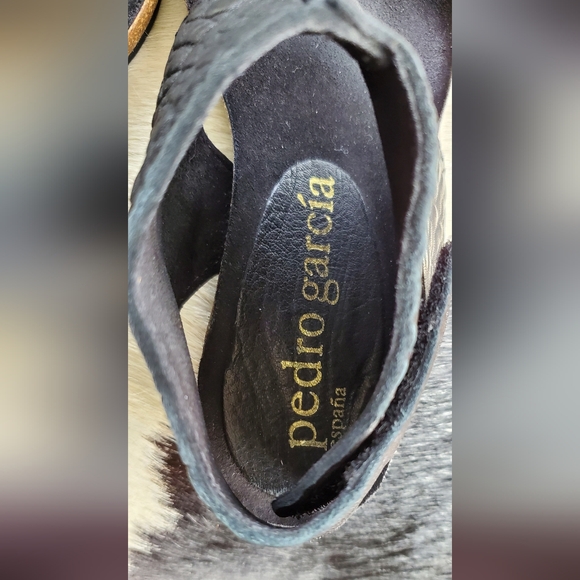 Pedro Garcia Black Textured Sandals Sz 36.5 Or Sz 6.5 - Picture 3 of 9